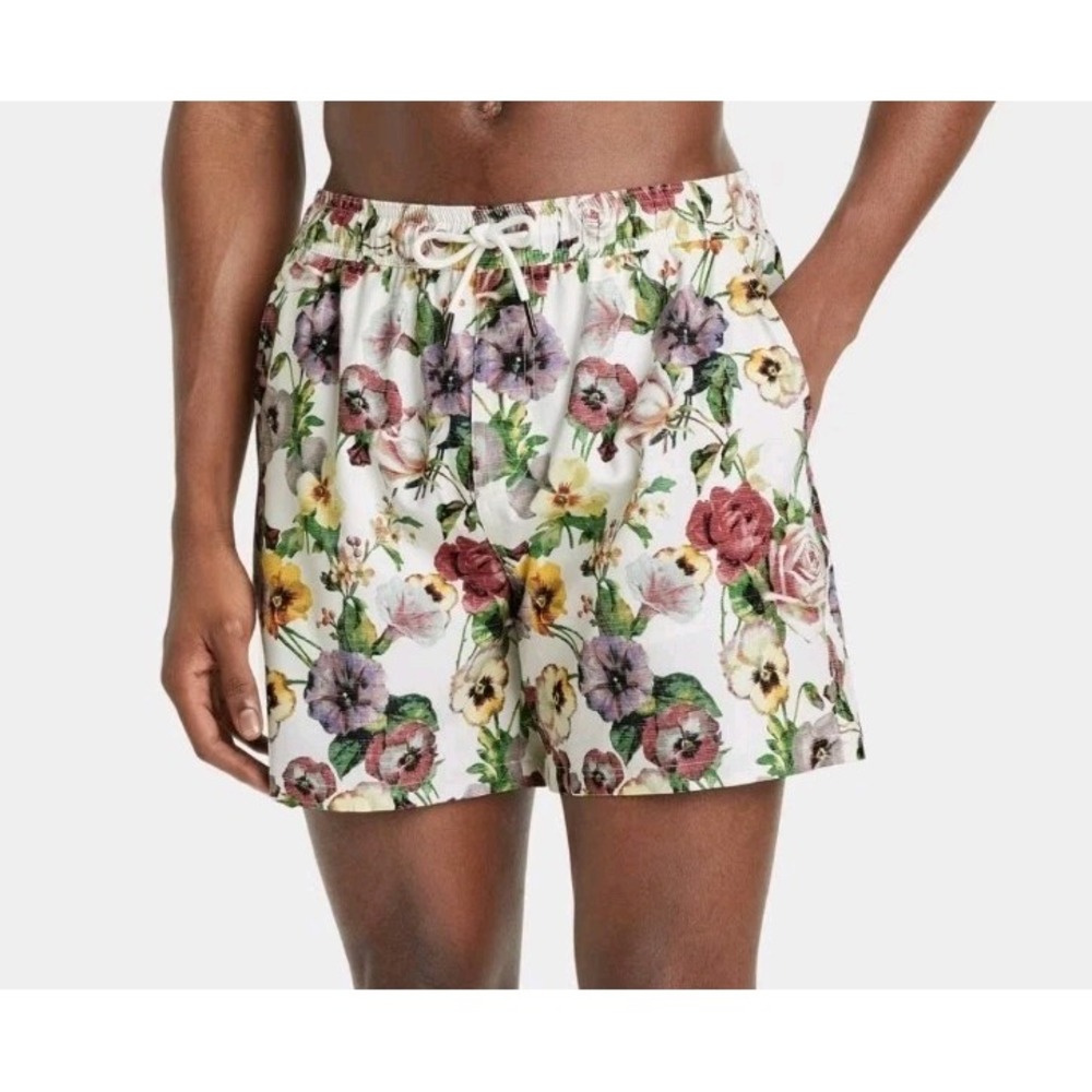 Goodfellow & Co Men's Floral 5" Swim Trunks With Liner Size M NEW! $30 - Picture 9 of 9